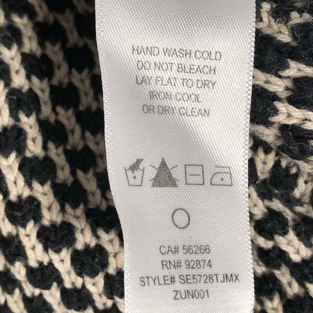 Splendid Black Cream Crew Herringbone Sweater S - Picture 5 of 7